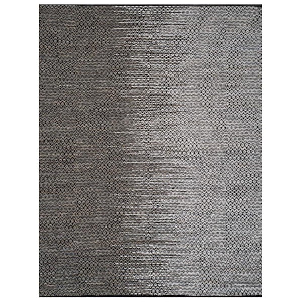 Flowers First 4 x 6 ft. Vintage Leather Hand Woven Area Rug, Light Grey & Grey - Small Rectangle FL1874507 - main